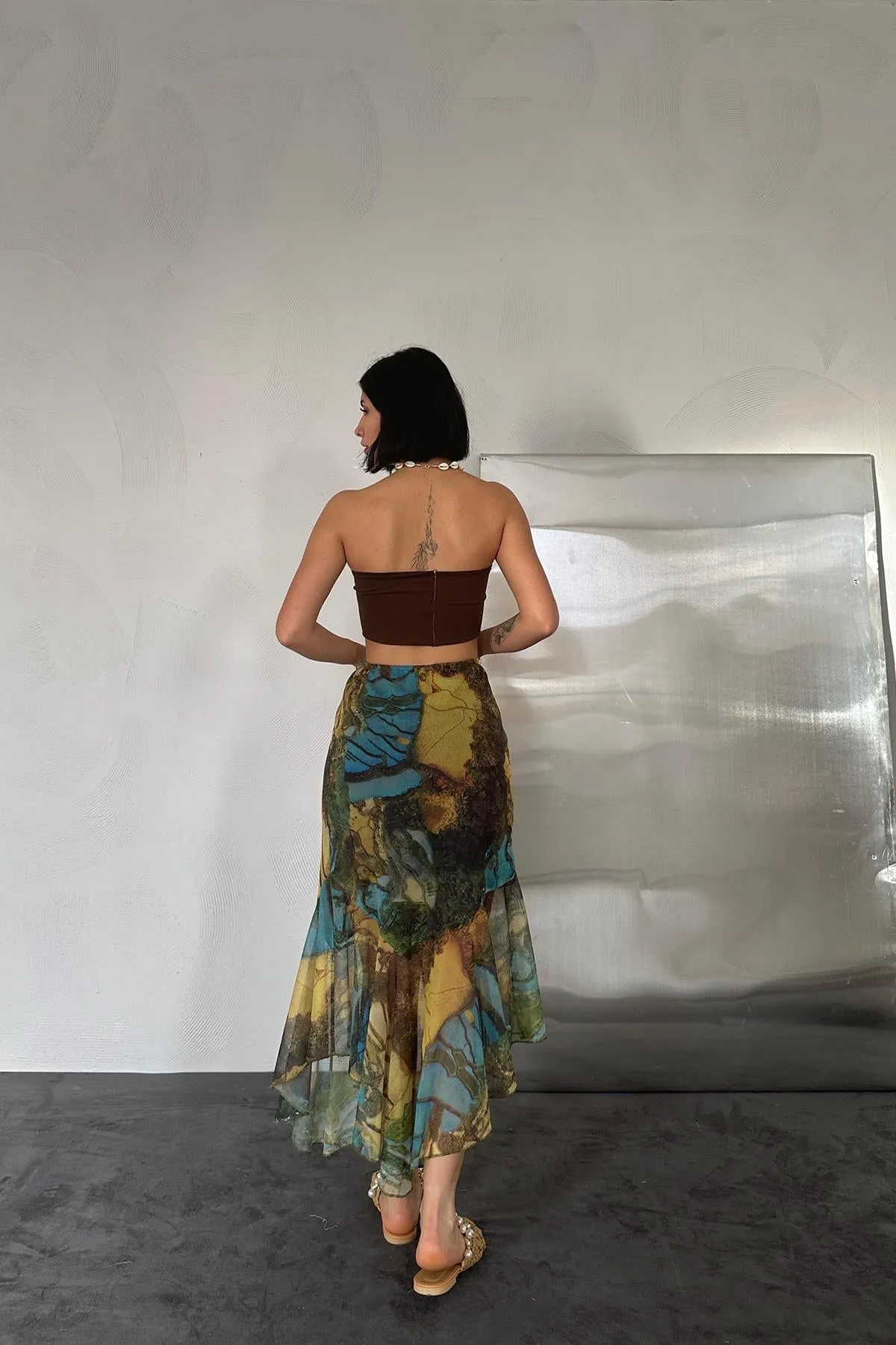 ELS Printed Elastic Waist Skirt - Colorful - Jette