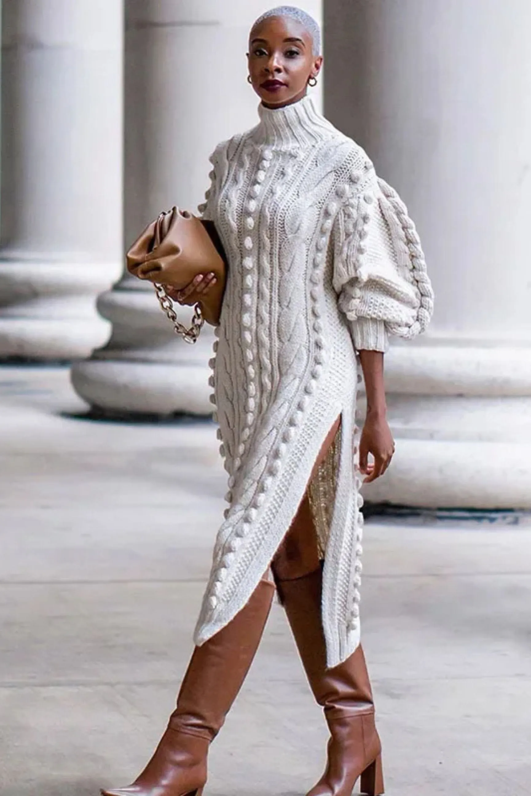 Expensive Taste Turtleneck Sweater Dress
