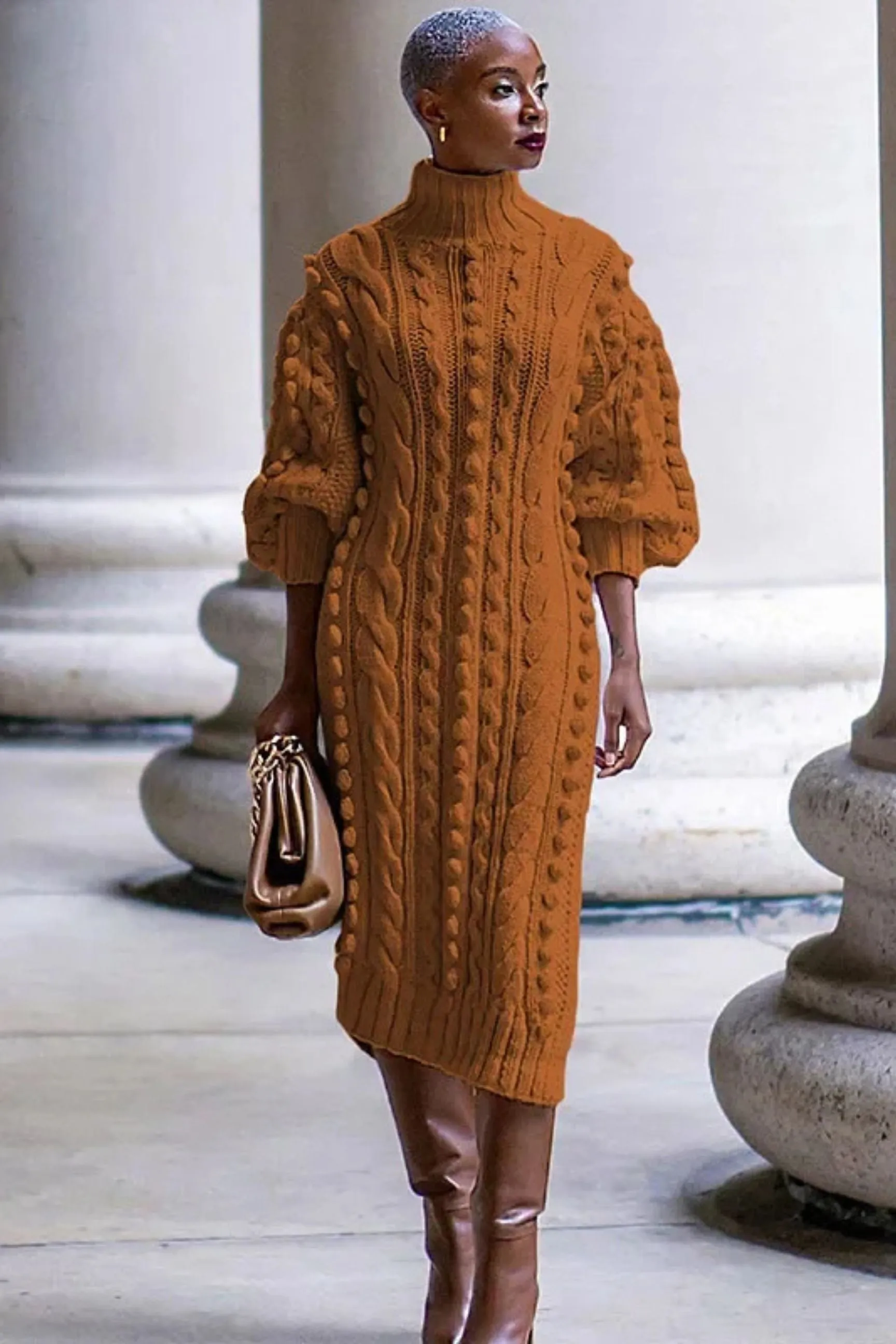 Expensive Taste Turtleneck Sweater Dress