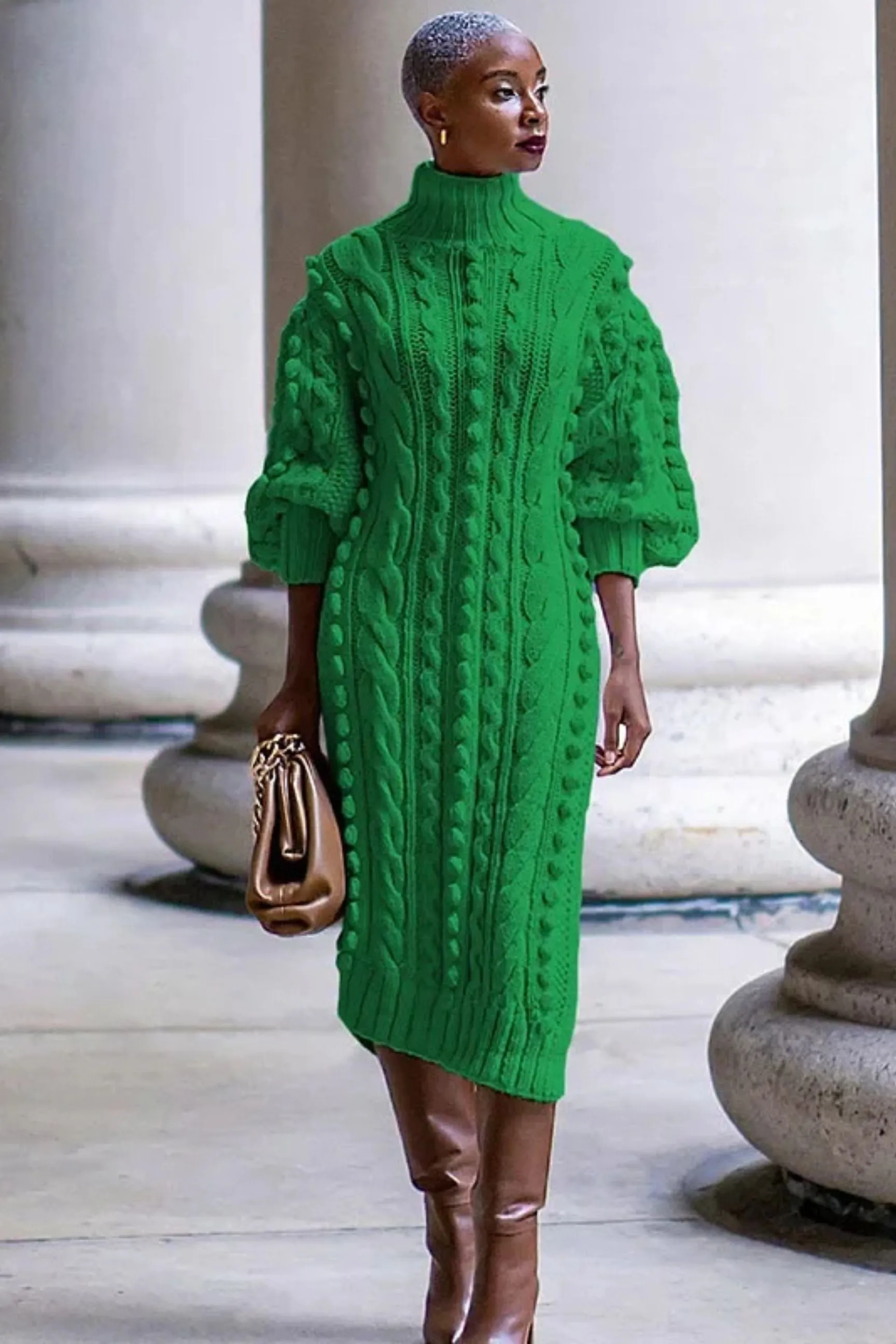 Expensive Taste Turtleneck Sweater Dress