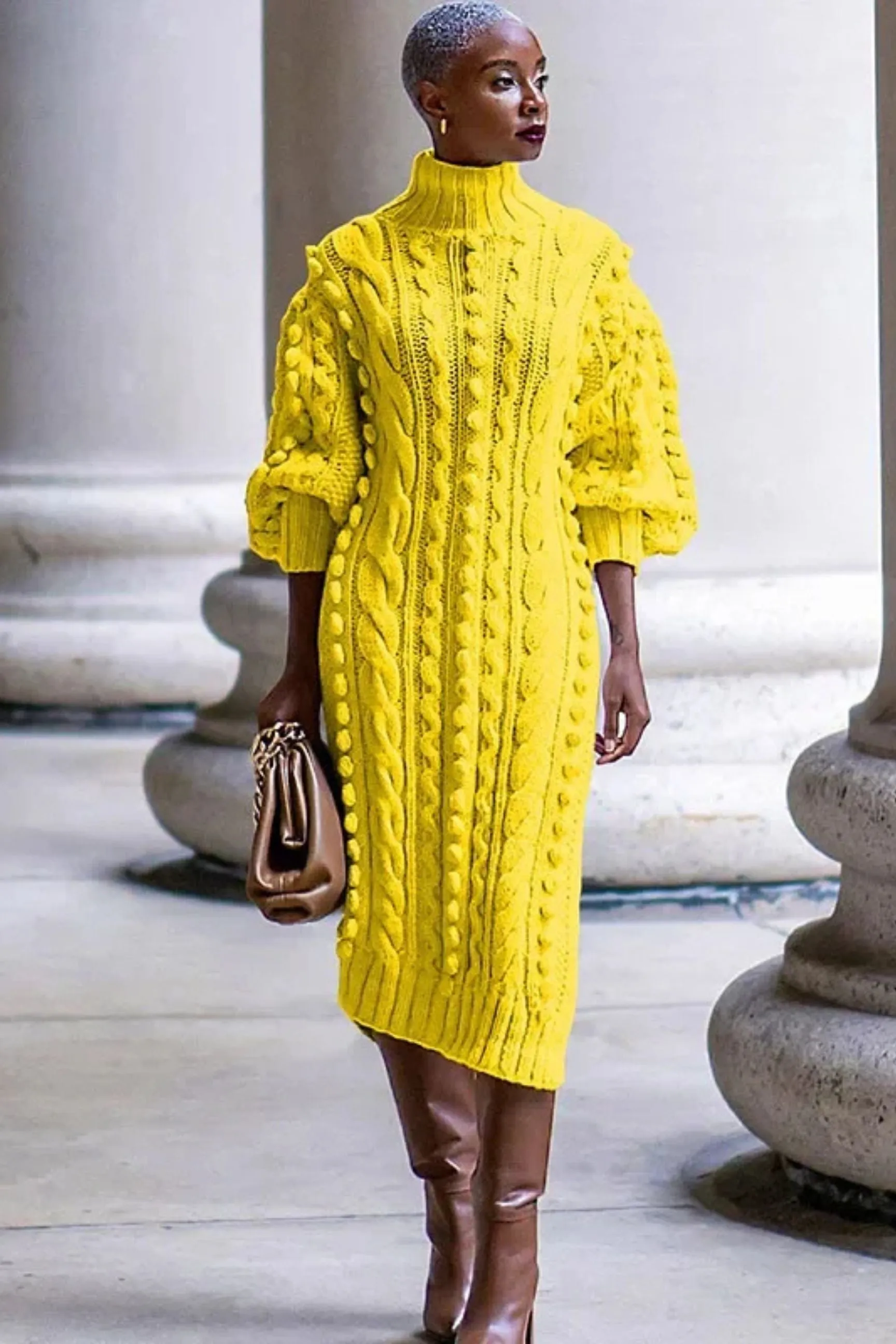Expensive Taste Turtleneck Sweater Dress