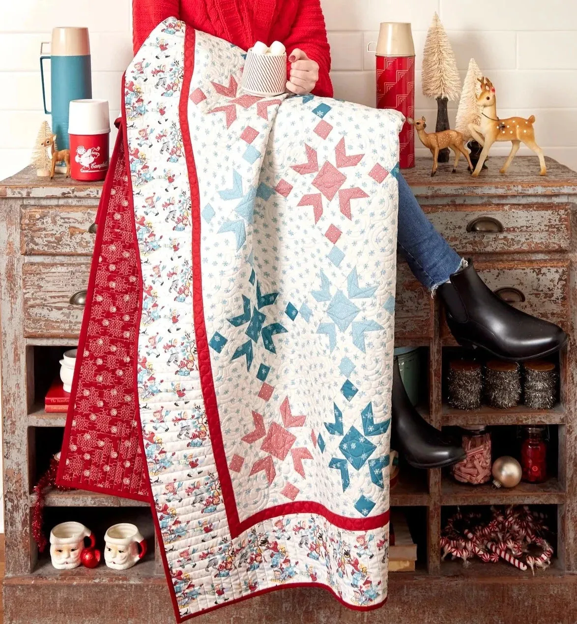 Fabric, Winter in Snowtown by Buttermilk Basin - FAT QUARTER BUNDLE   PANEL