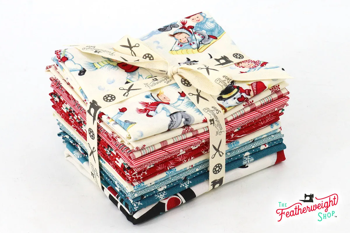 Fabric, Winter in Snowtown by Buttermilk Basin - FAT QUARTER BUNDLE   PANEL