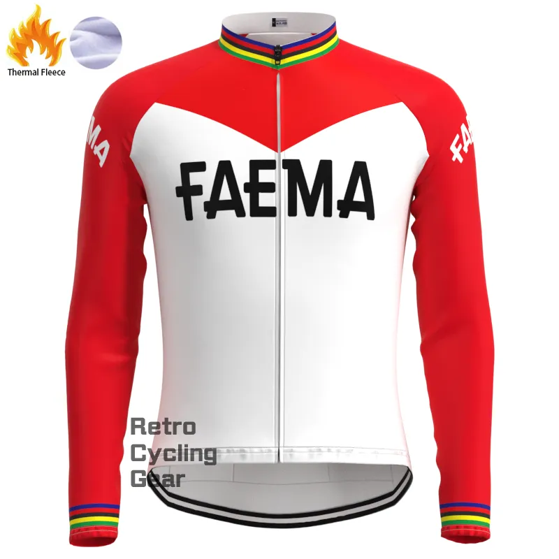 FAEMA White Fleece Retro Cycling Kits