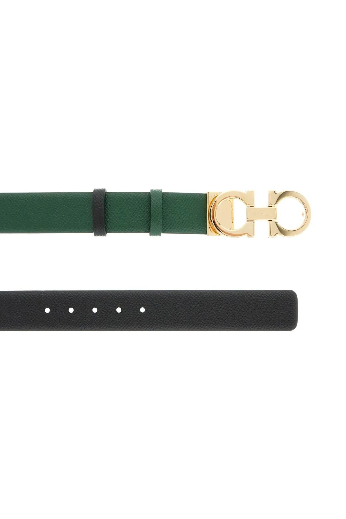 Ferragamo Reversible Gold-Tone Buckle Leather Belt - Size 100