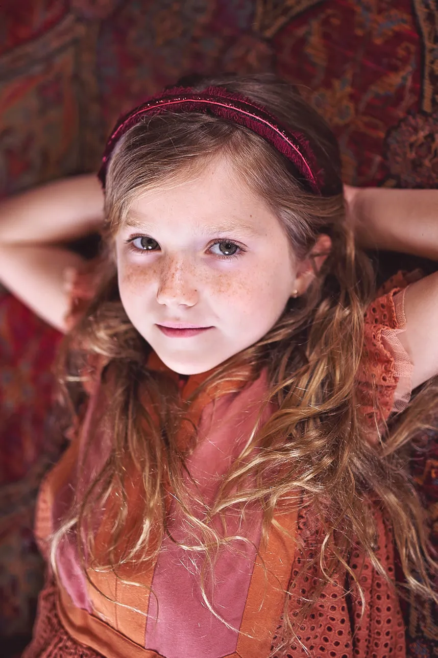 Flat Fringe Headband - Navy/Silver