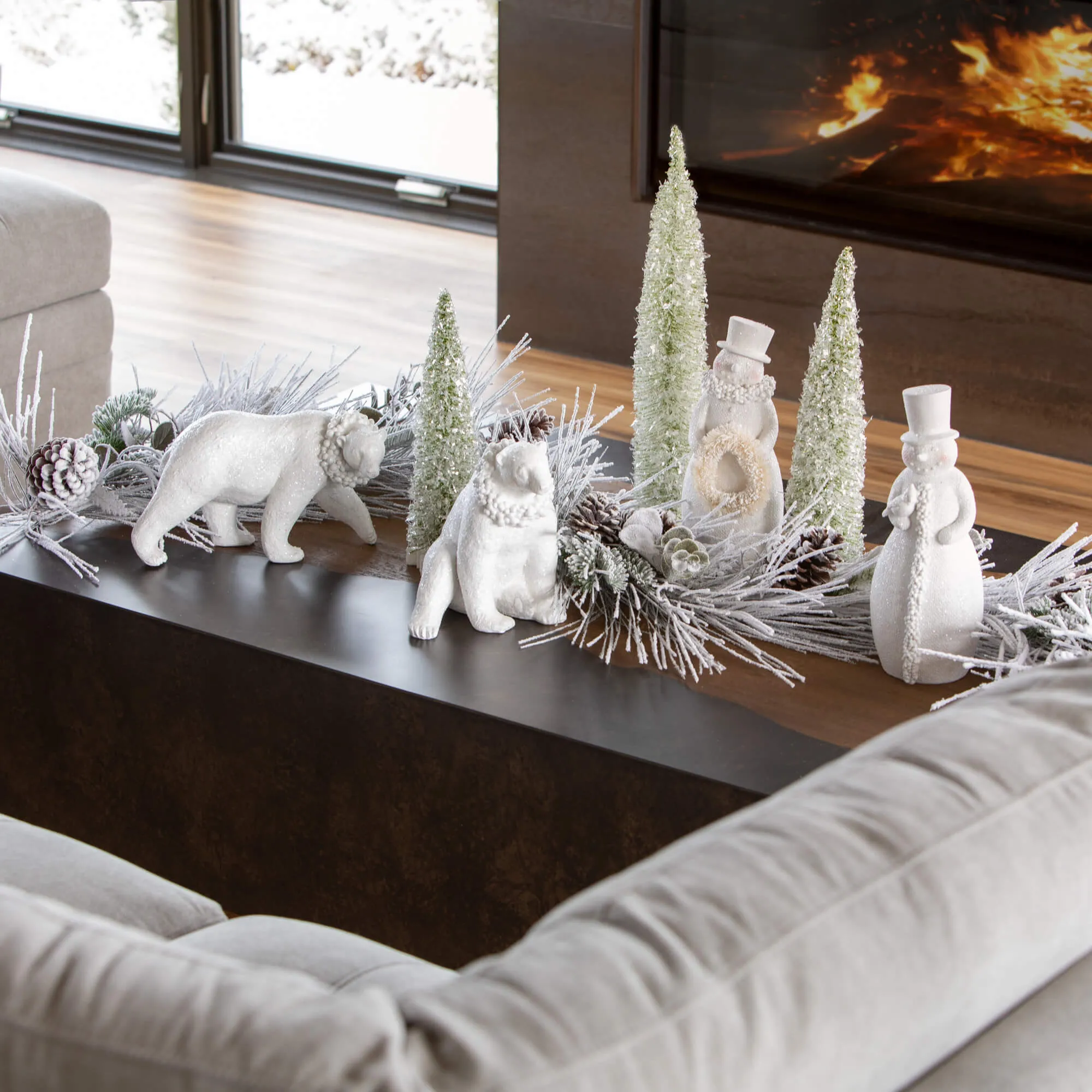 Frosted Snowman Figurines
