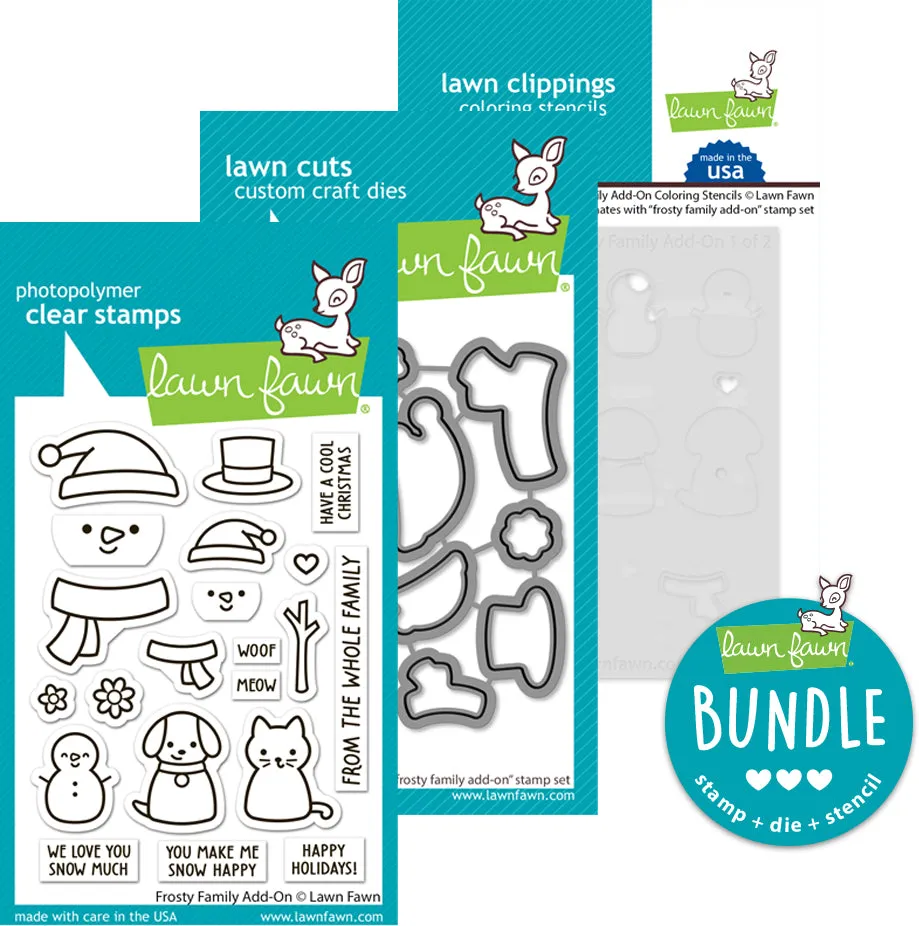 frosty family add-on (stamp die coloring stencil bundle )
