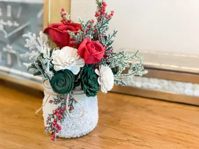 Frosty Pines Sola Flower Arrangement - 16oz Short