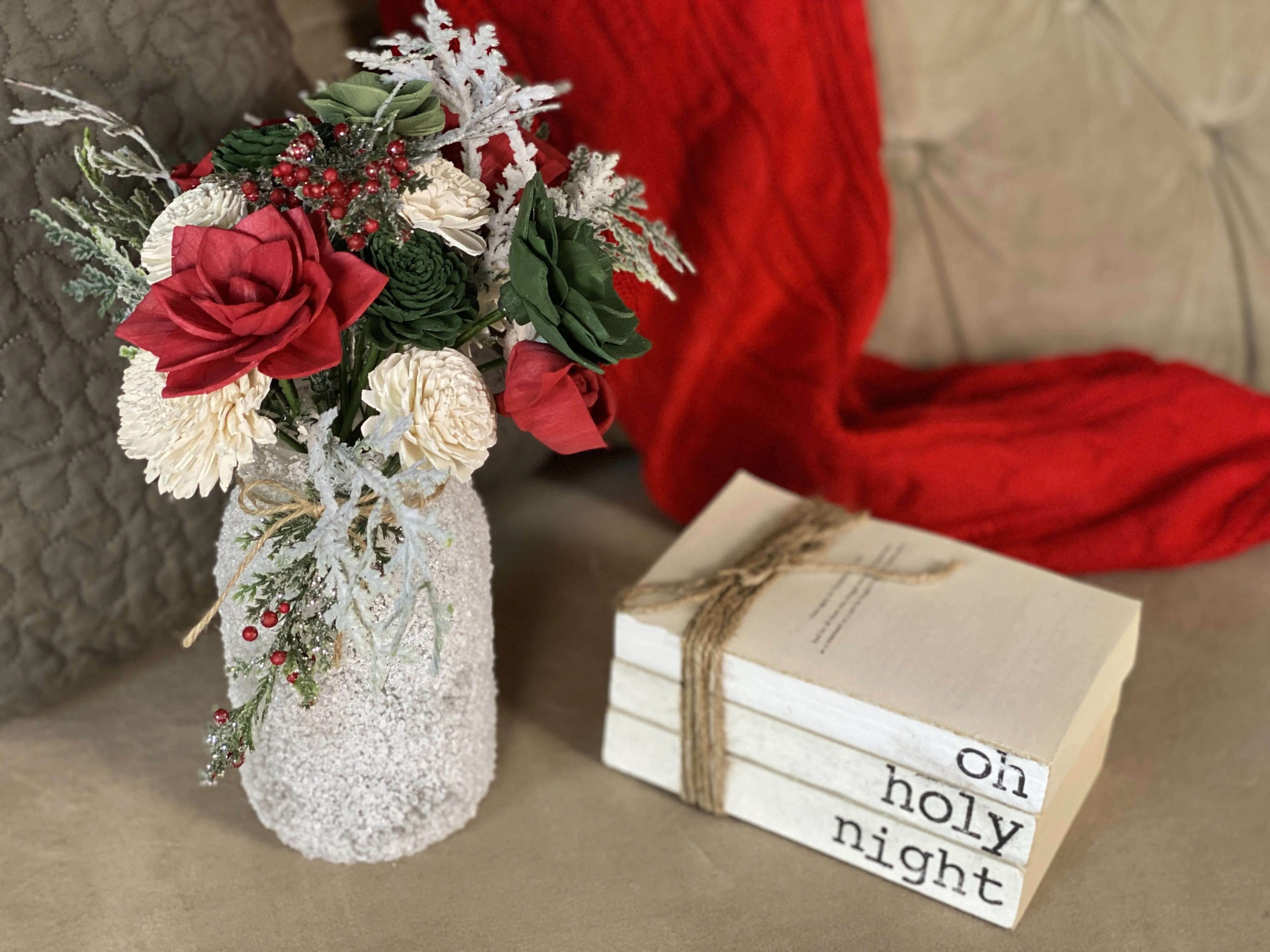 Frosty Pines Sola Flower Arrangement - Quart