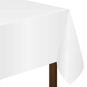 Frosty White Plastic Tablecover 54 x 108