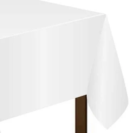 Frosty White Plastic Tablecover 54 x 108