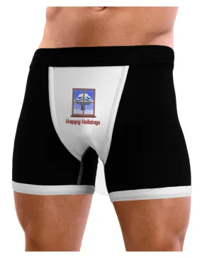 Frosty Window - Happy Holidays Mens Boxer Brief Underwear