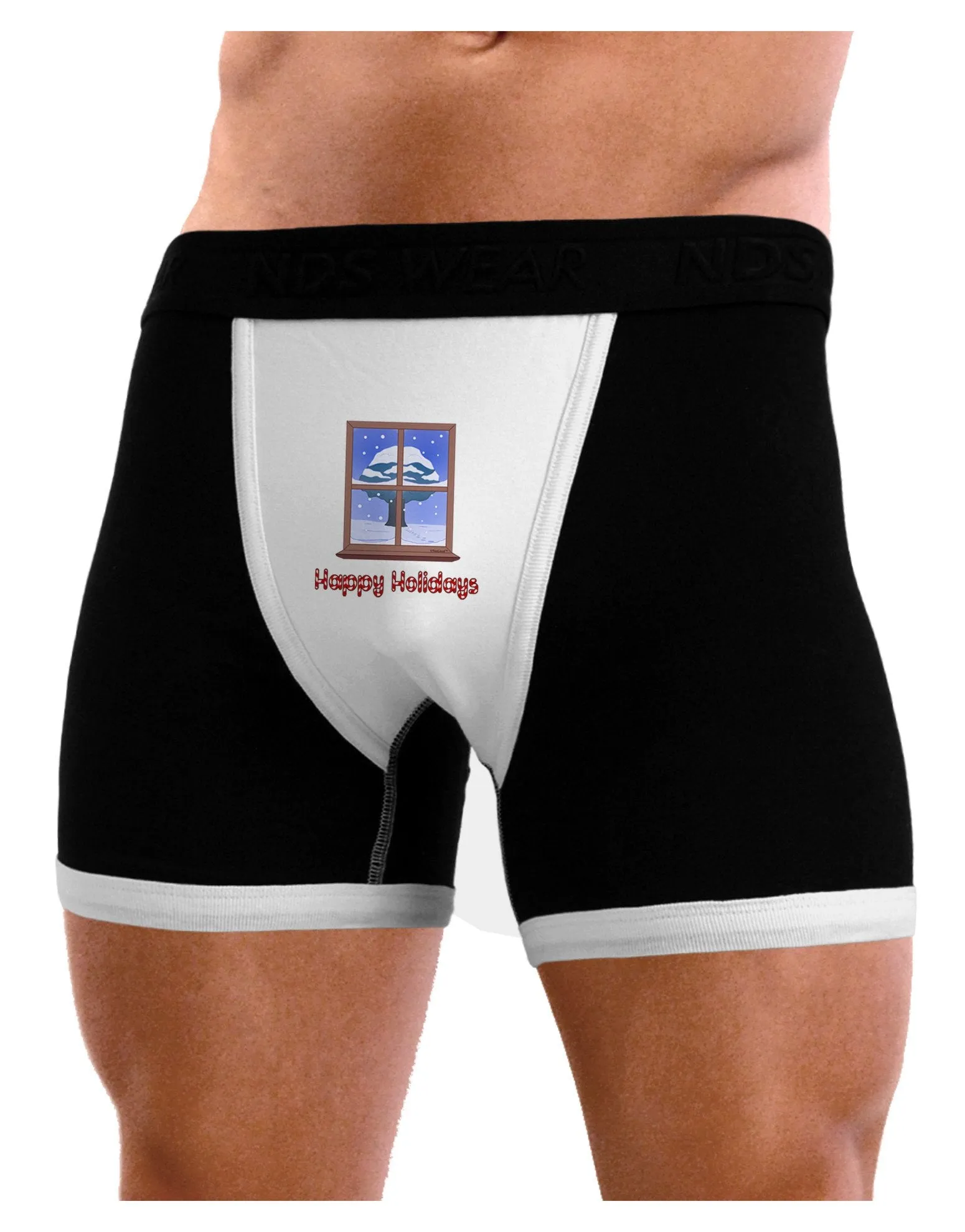 Frosty Window - Happy Holidays Mens Boxer Brief Underwear