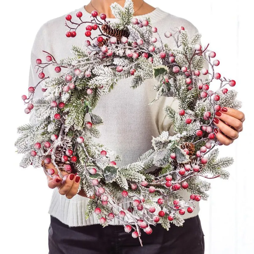 Frosty Wreath with Berries