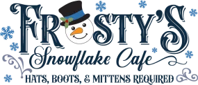 Frosty's Snowflake Cafe Sign, Holiday Sign, Wreath Attachment