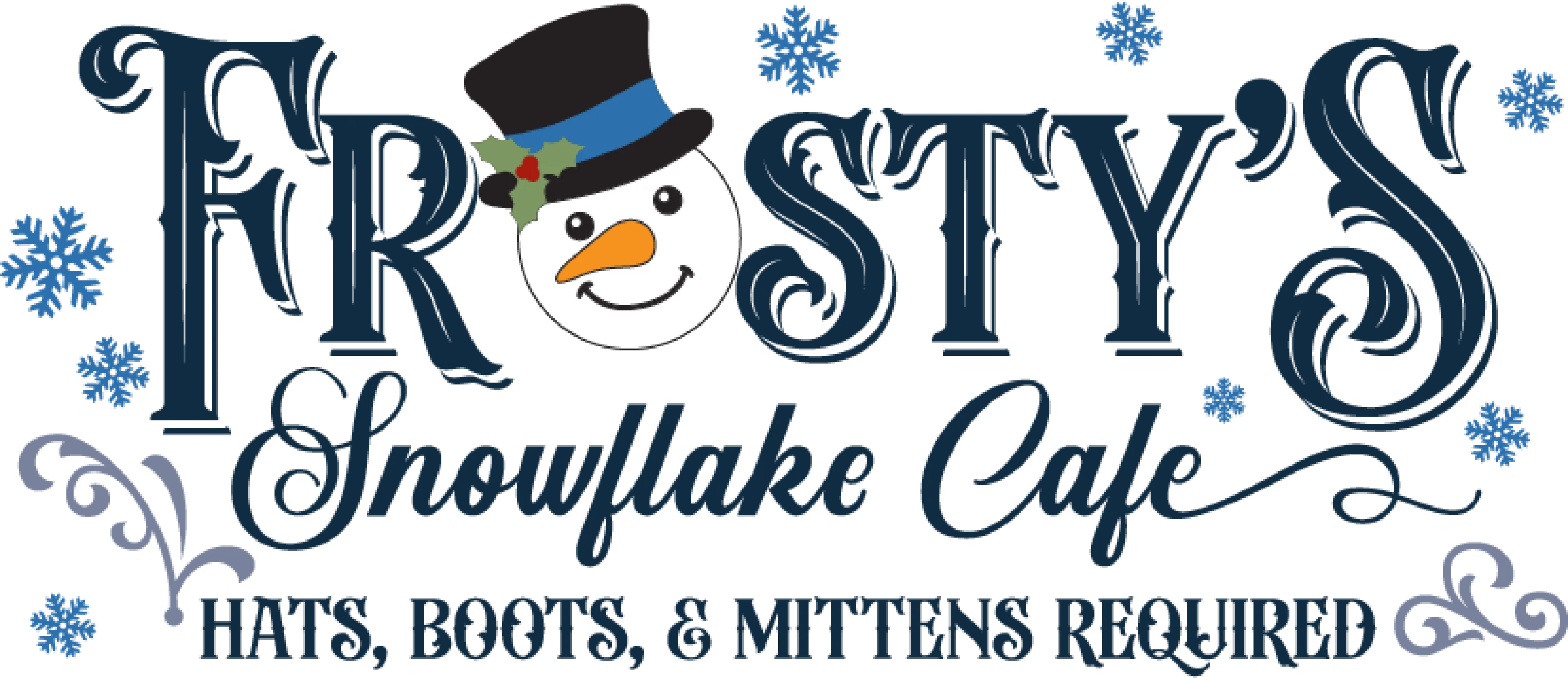 Frosty's Snowflake Cafe Sign, Holiday Sign, Wreath Attachment