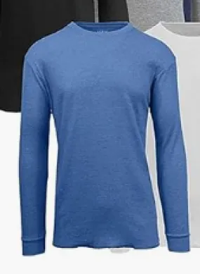 Galaxy BY Harvic Mens Long Sleeve Thermal T Shirt Blue Medium