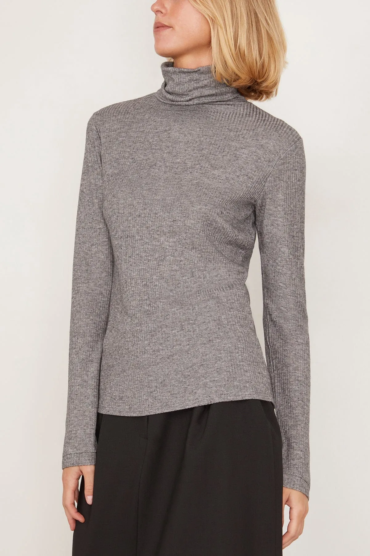 Gallinara Turtleneck T-Shirt in Grey Melange