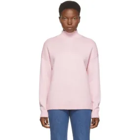 GANNI Pink Wool Pullover Turtleneck