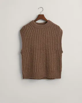 Gant Apparel Mens CURLY WOOL RIB SLIP OVER 261/DESERT BROWN