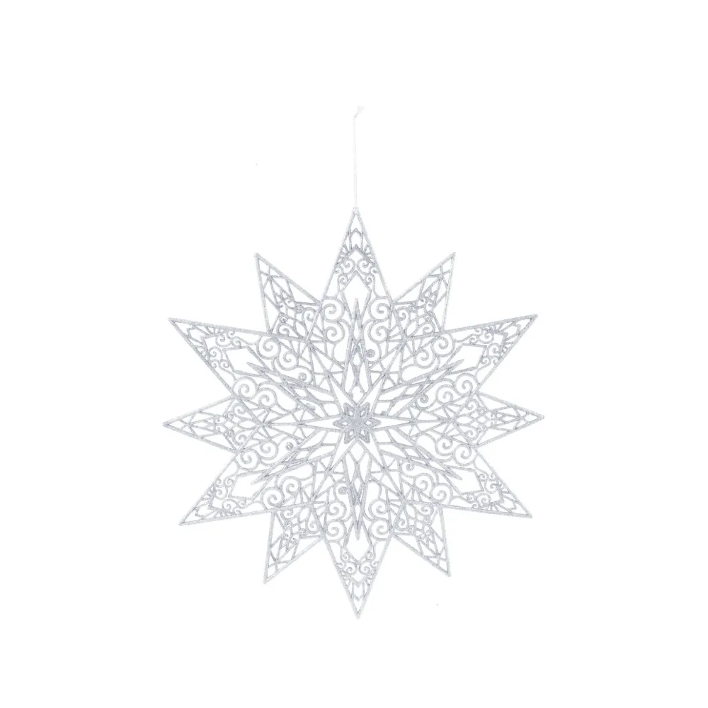 Glitter Hanging Snowflake Asst (48cm)