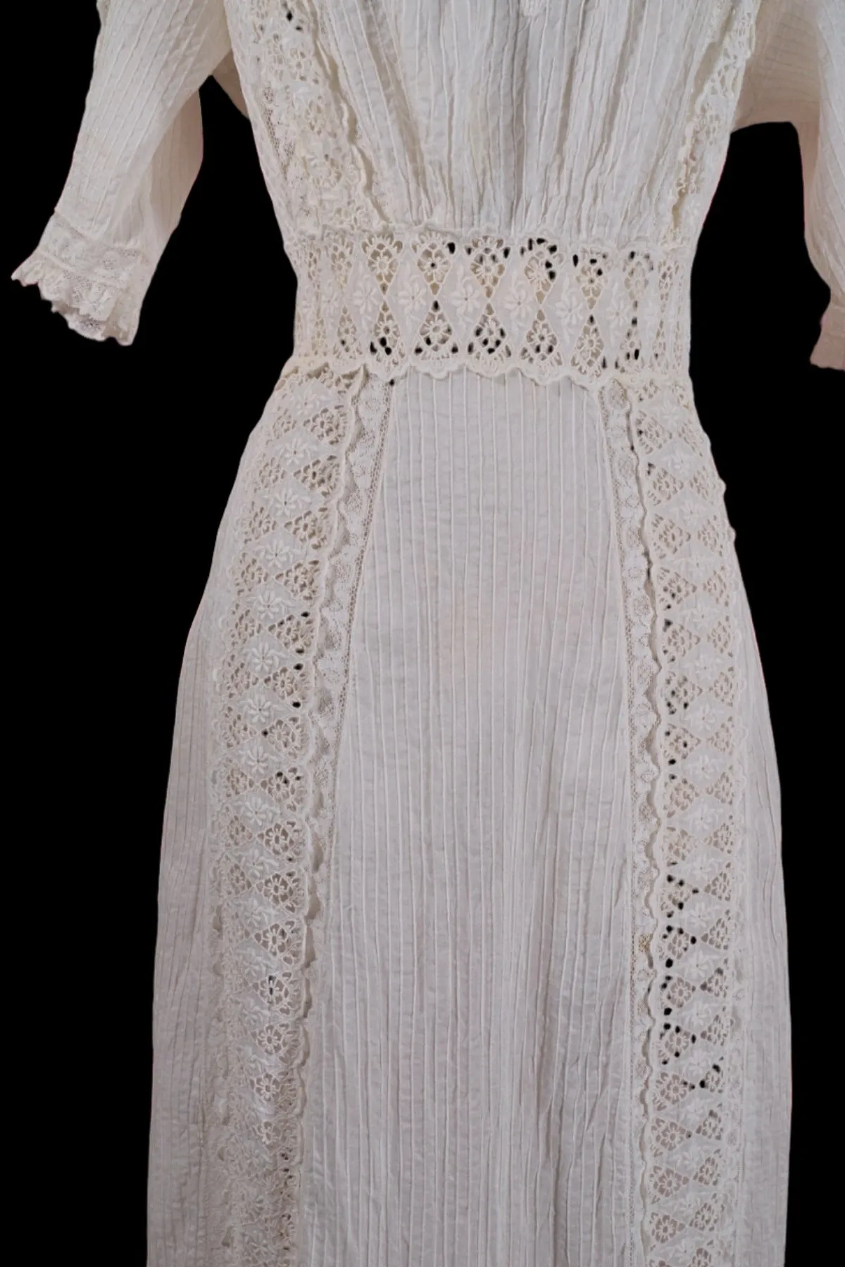 Gorgeous Antique White Lace Edwardian Dress, Day or Wedding Maxi Dress
