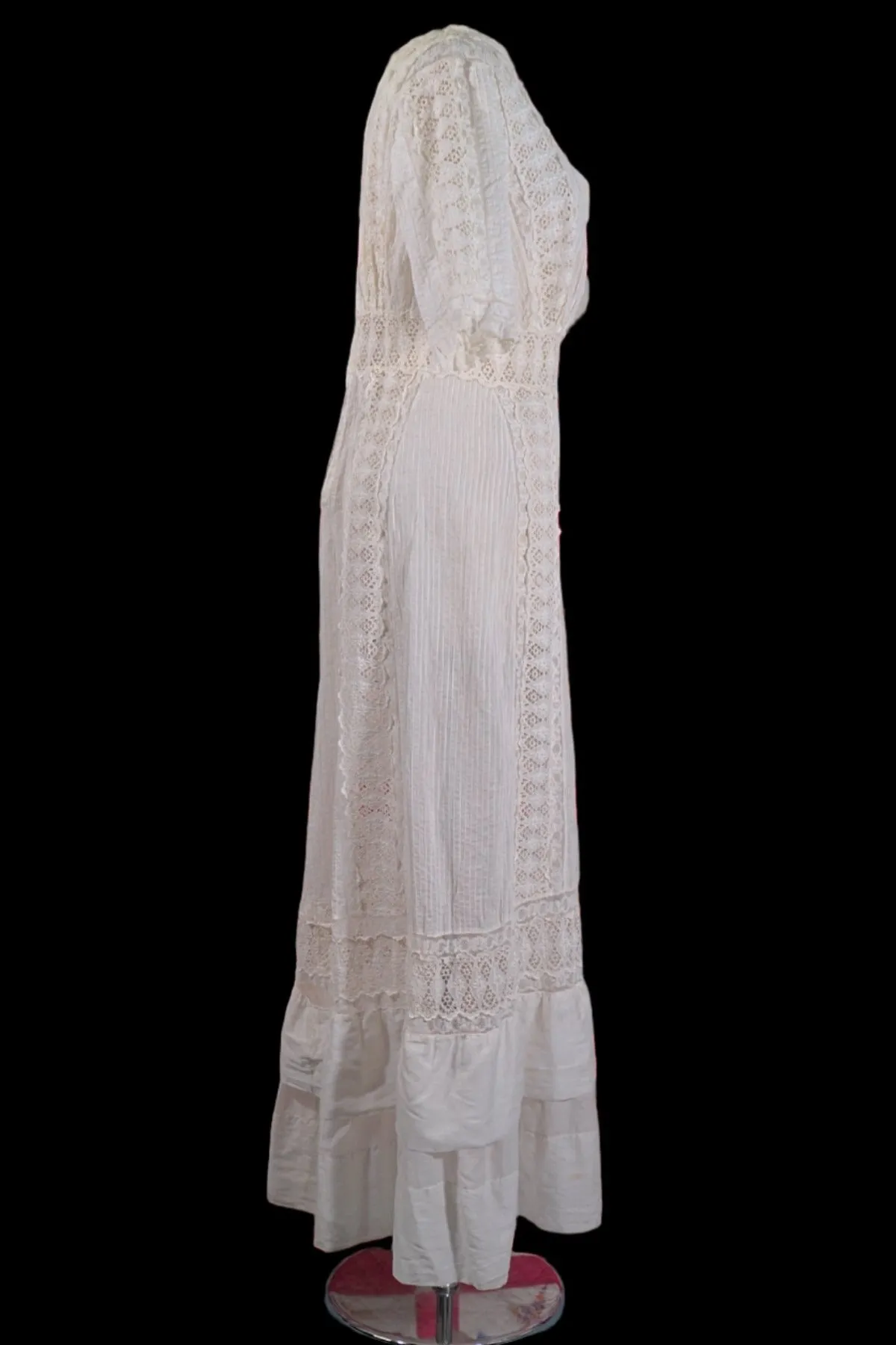 Gorgeous Antique White Lace Edwardian Dress, Day or Wedding Maxi Dress