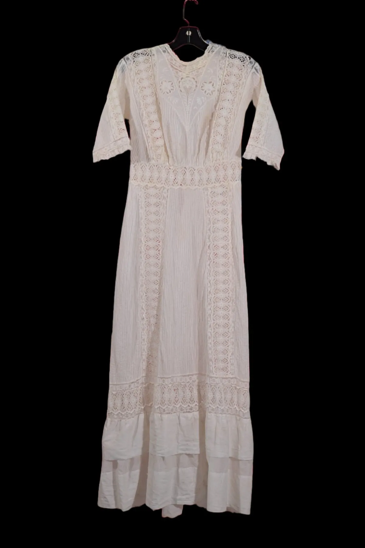 Gorgeous Antique White Lace Edwardian Dress, Day or Wedding Maxi Dress