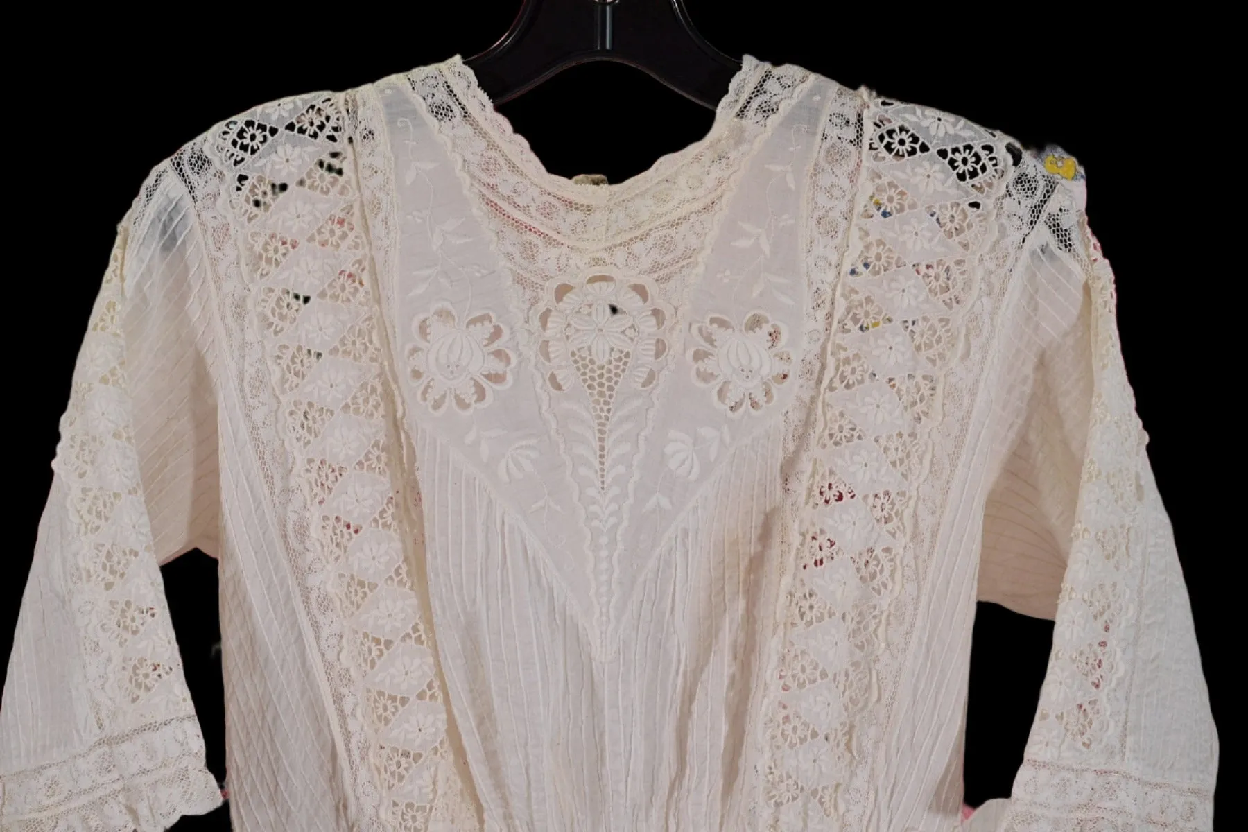 Gorgeous Antique White Lace Edwardian Dress, Day or Wedding Maxi Dress