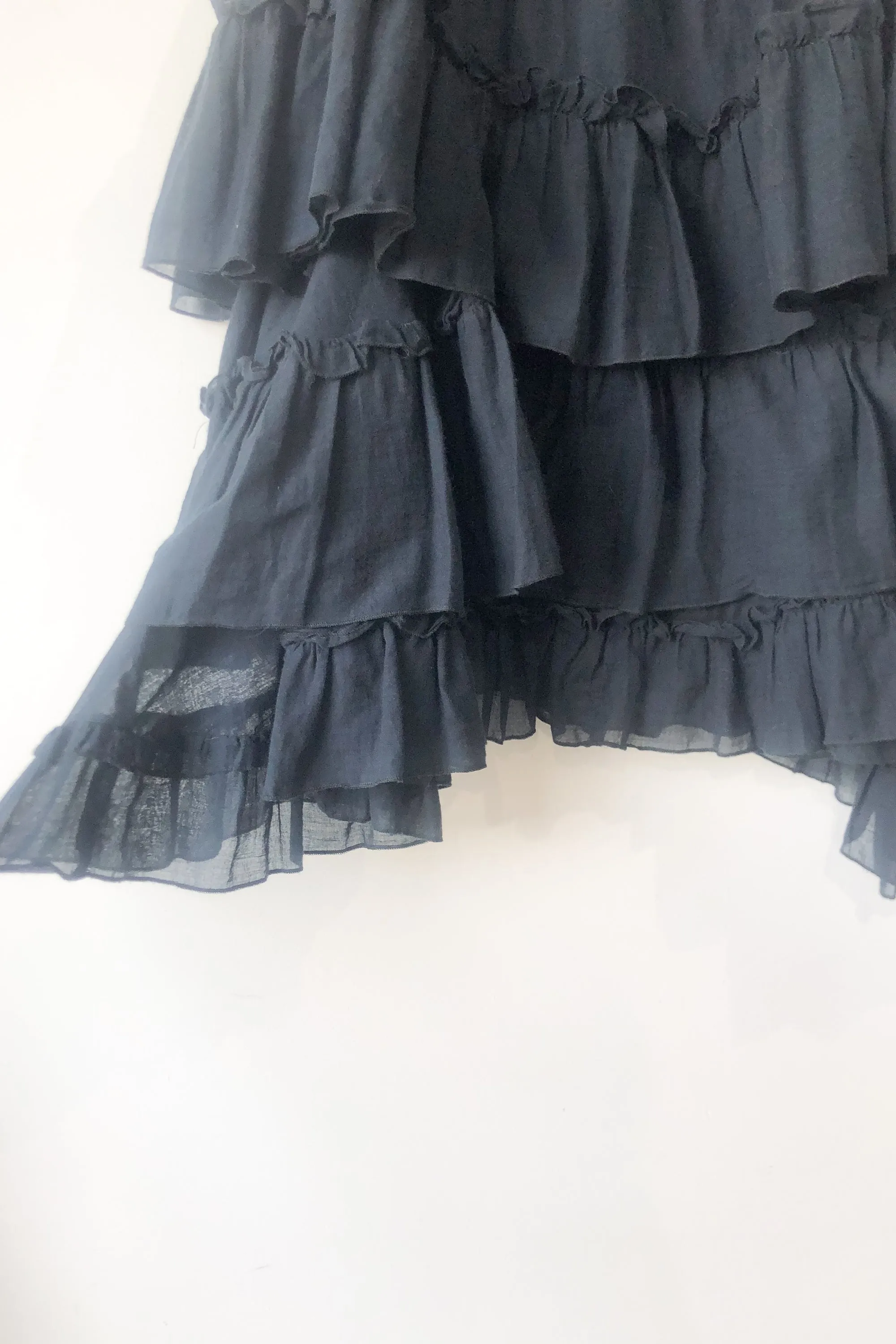 Hache Black Tiered Ruffle Skirt
