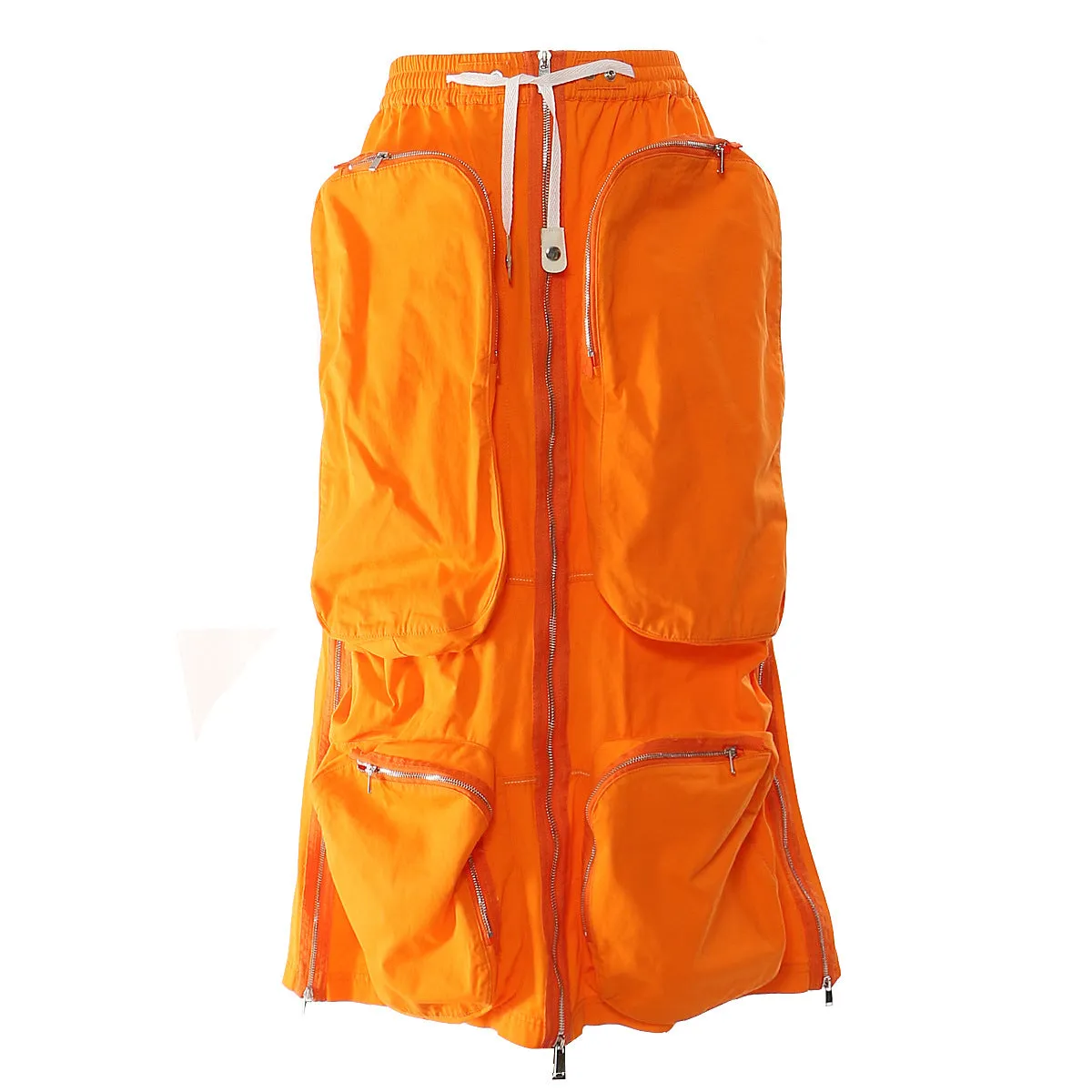 Heavy-Duty Zippered Mid-Length Multi-Pocket Workwear Skirt
