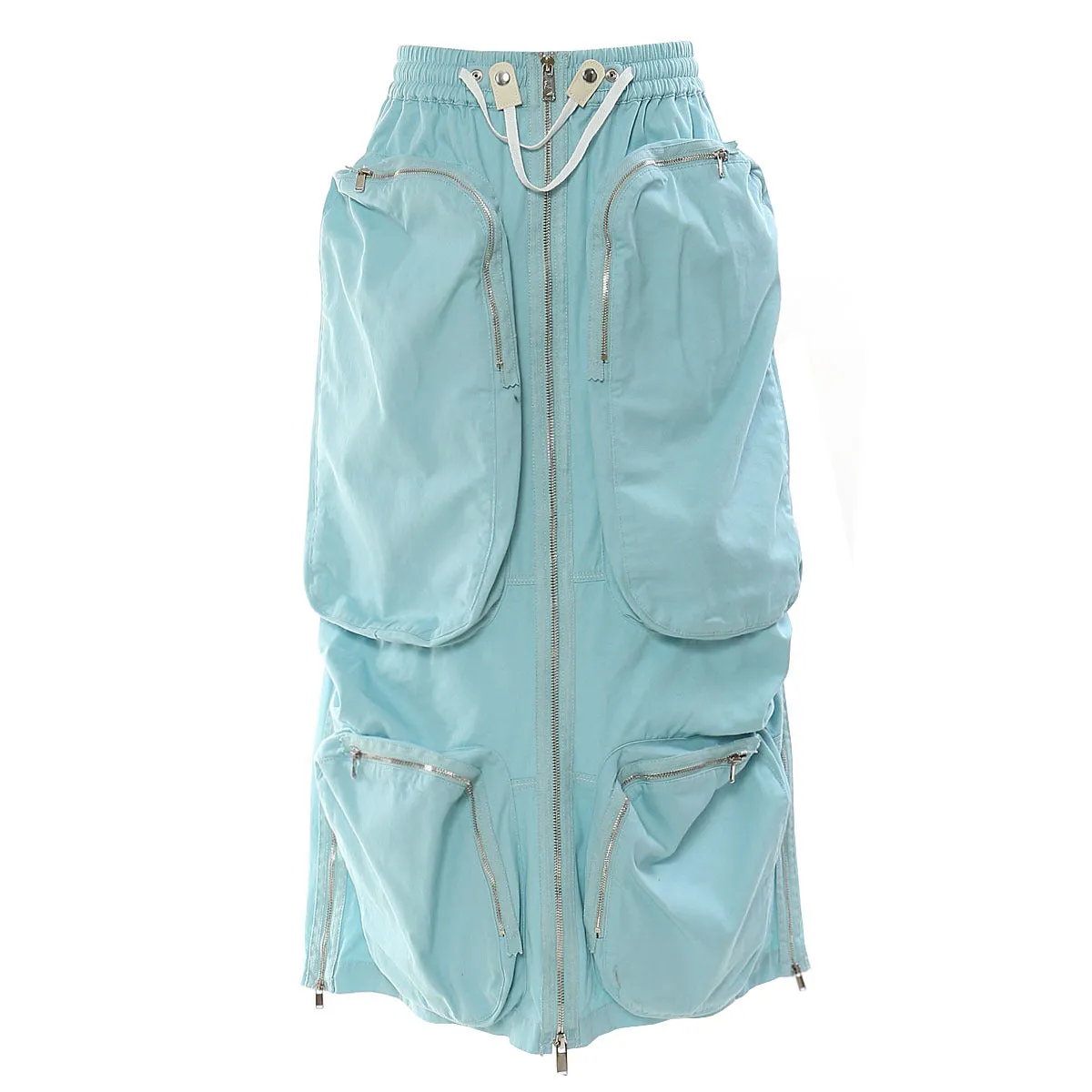 Heavy-Duty Zippered Mid-Length Multi-Pocket Workwear Skirt