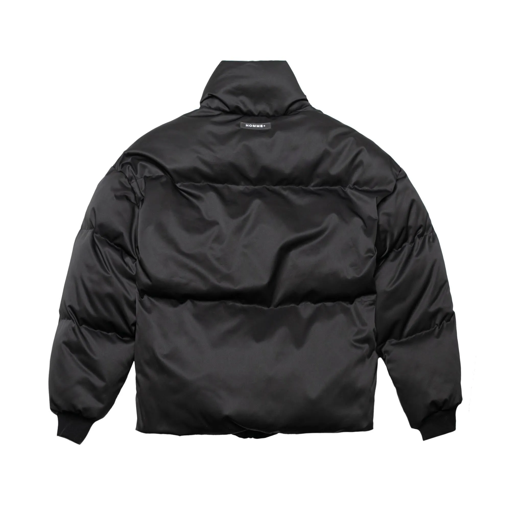 HOMME  Short Puffer Black/White Patch