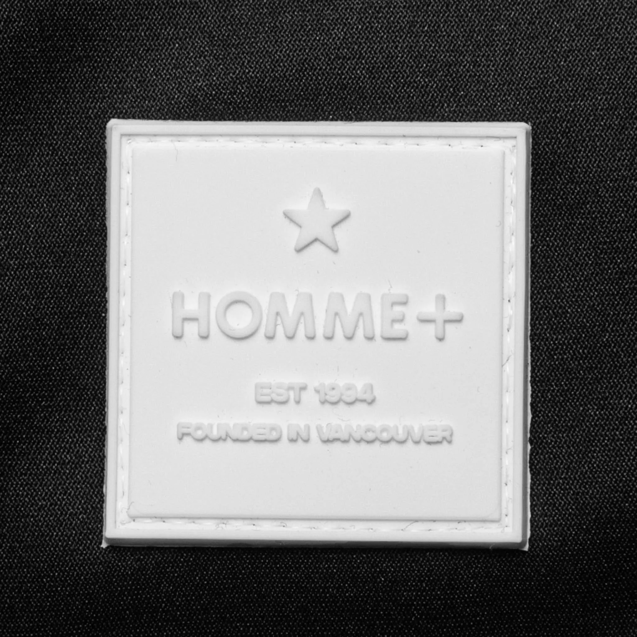 HOMME  Short Puffer Black/White Patch