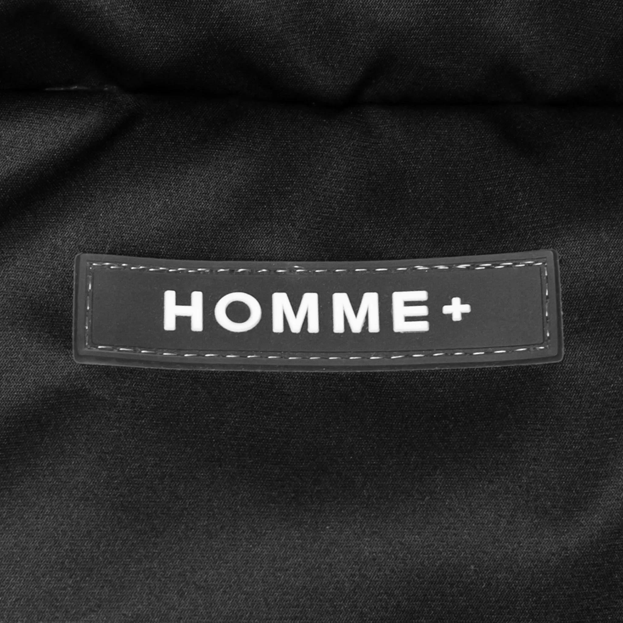 HOMME  Short Puffer Black/White Patch
