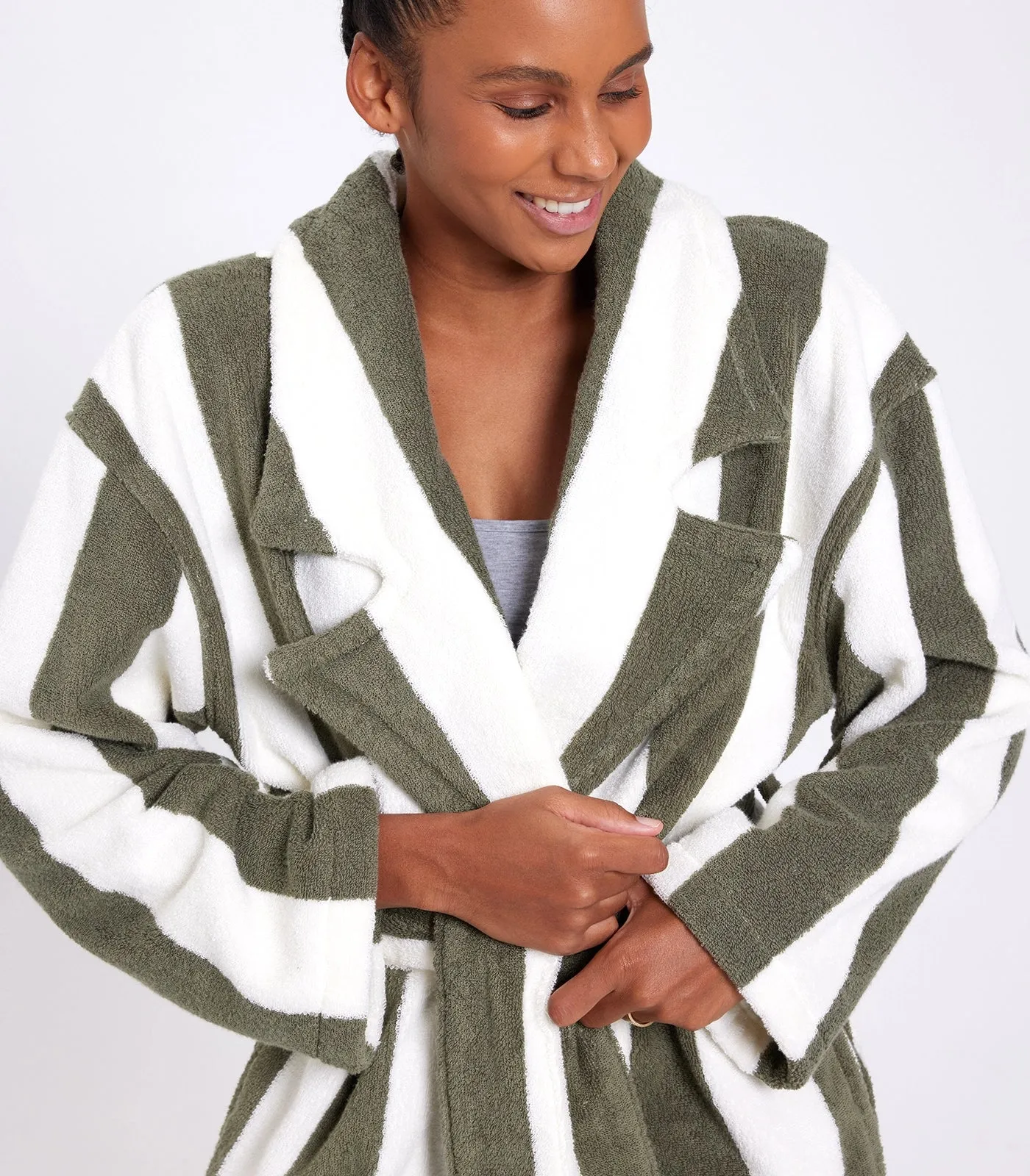 Hommey Robe - Matcha Stripes