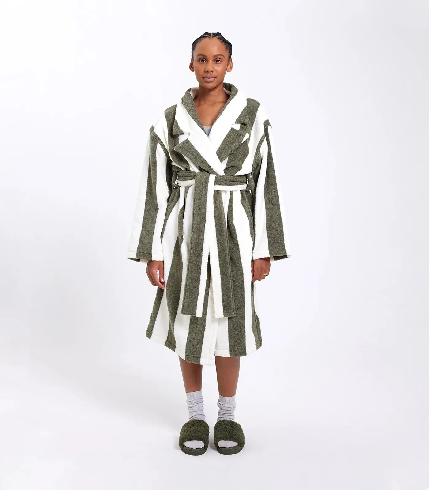 Hommey Robe - Matcha Stripes