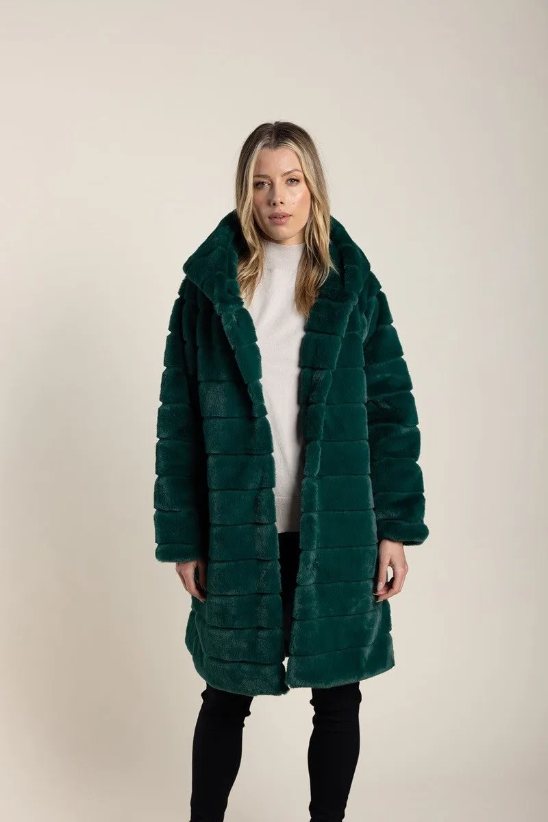 Hooded Fur Coat in Forest 2760 by Two-T's