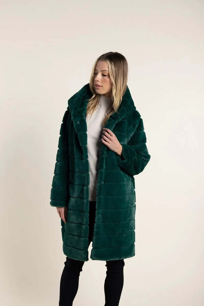 Hooded Fur Coat in Forest 2760 by Two-T's