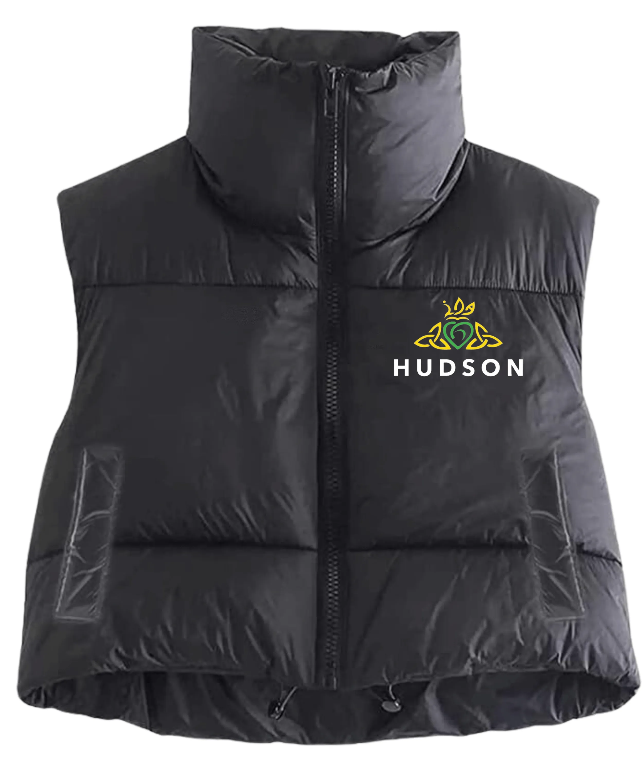 Hudson Embroidered Cropped Puffy Vest