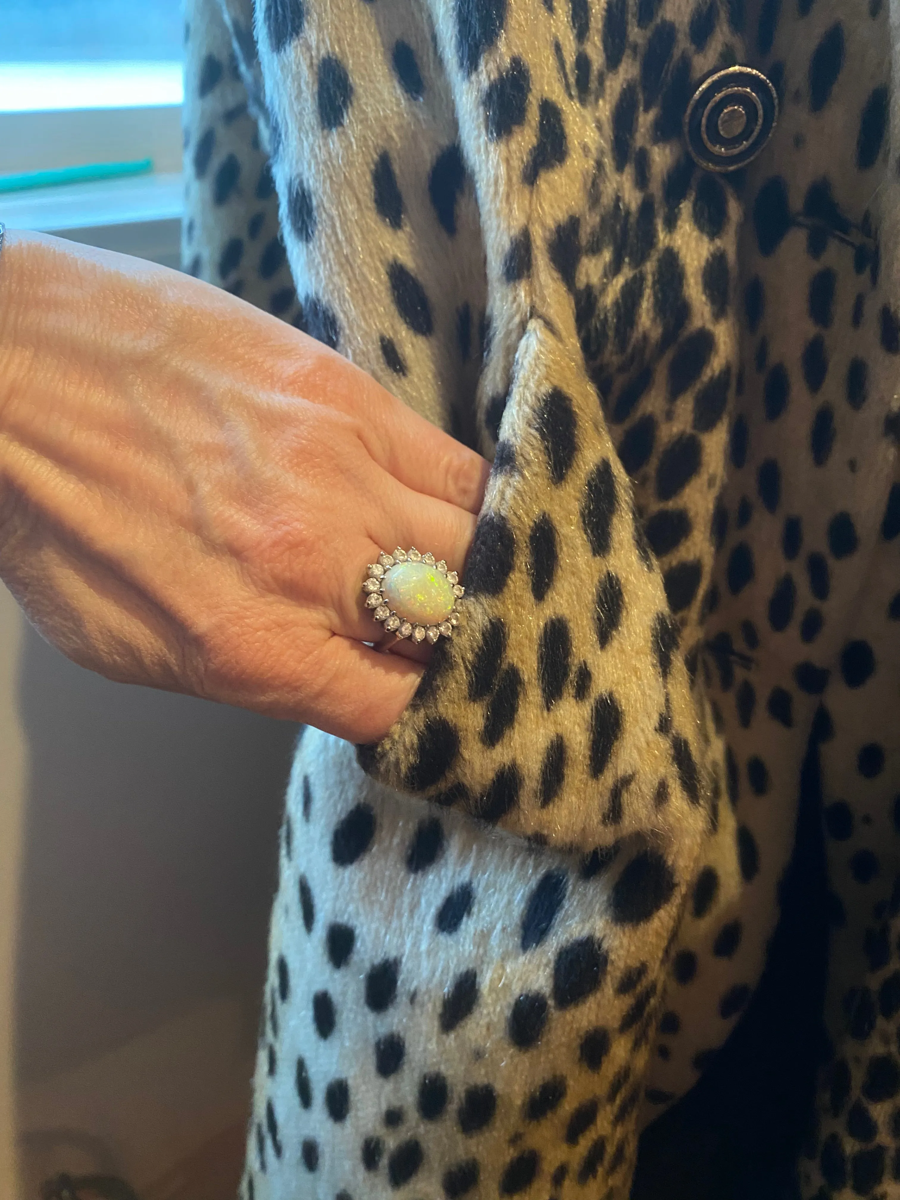 Iconic 1960's Faux Cheetah Print Ladies Coat From Woolf Brothers  / ML