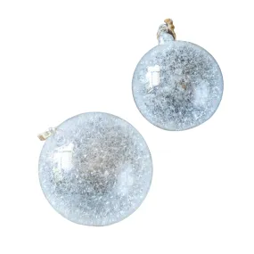 Icy Frost Glass Ball Ornament
