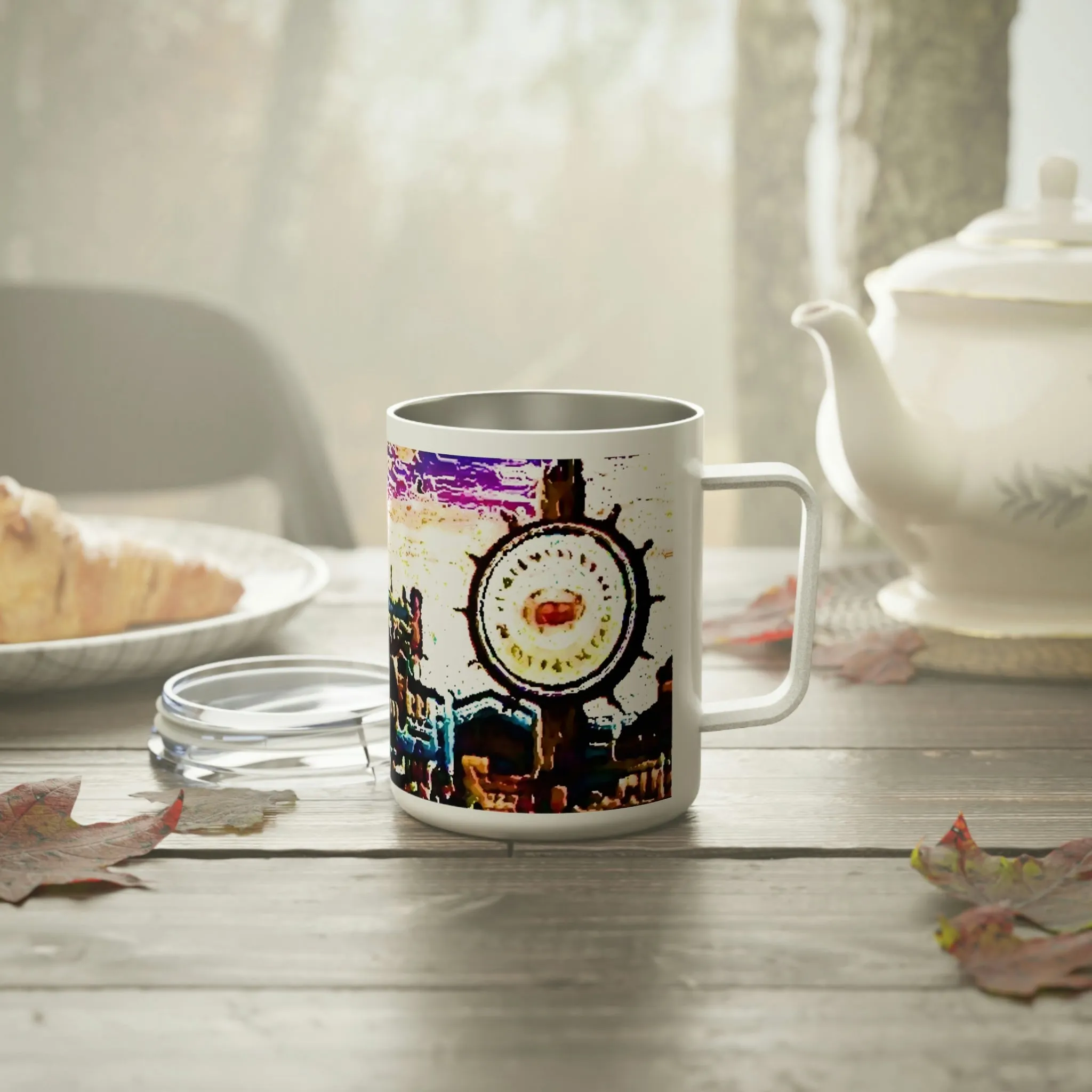 Insulated Coffee Mug, 10oz ...  "No.9 Fishermen's Grotto - Fishermen's Wharf, SF, California" ... Family Archives: 1970's ... Original Works ...
