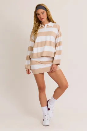 Ivory Striped Mini Skirt