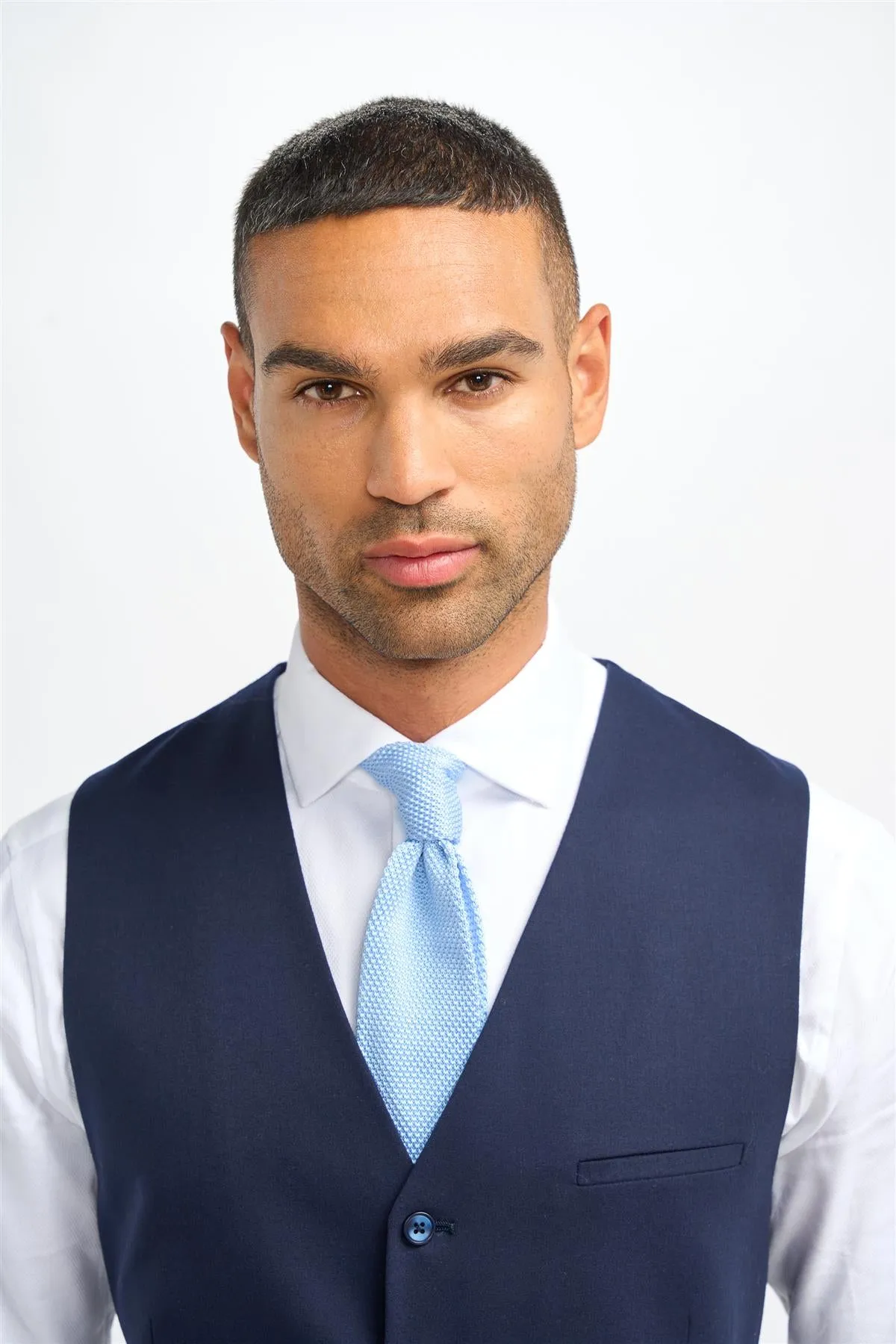 James Navy Super 130s Wool Waistcoat