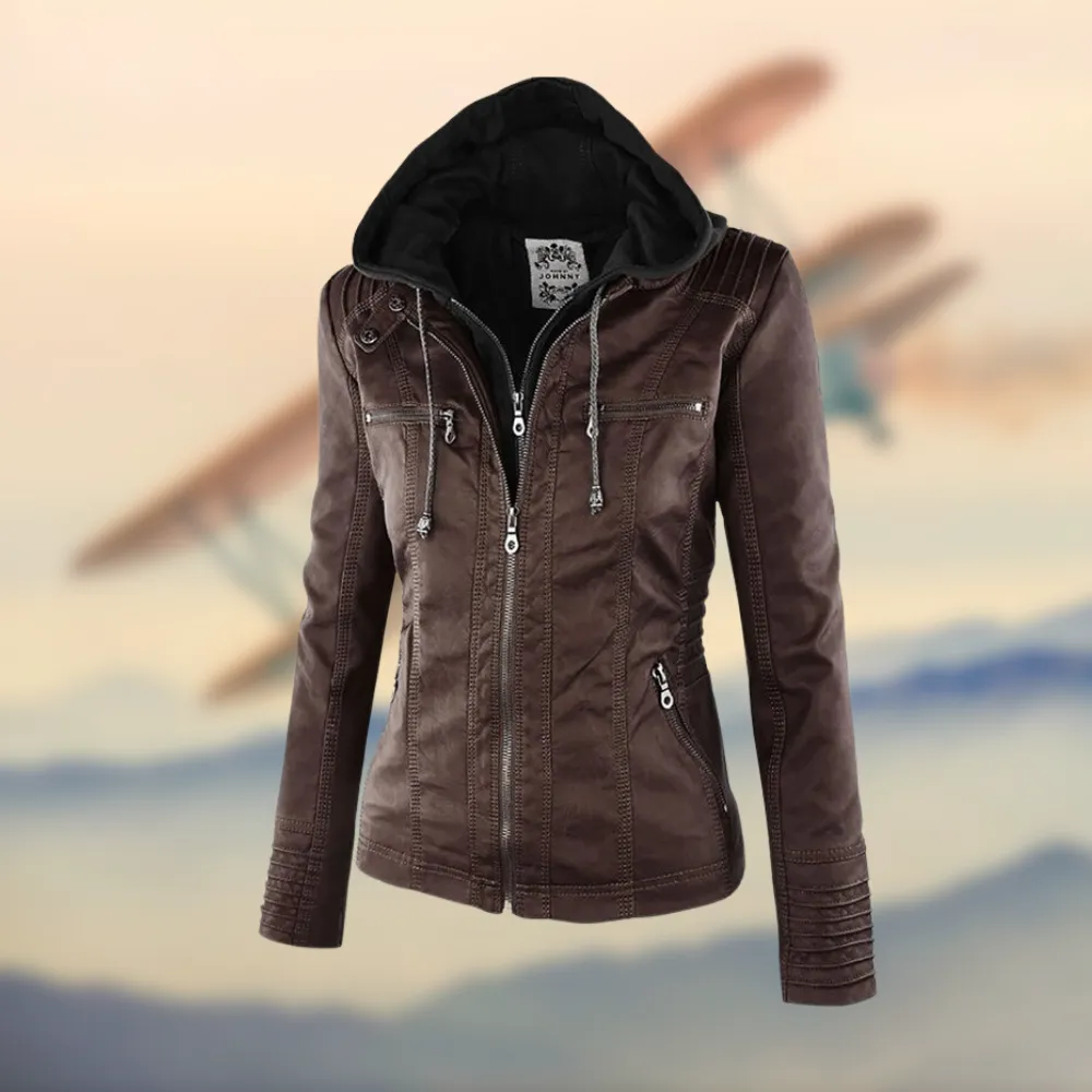 Jennifer™ Hooded Leather Jacket