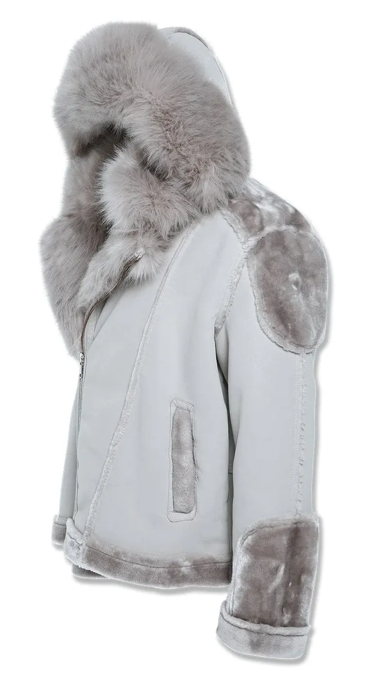 JORDAN CRAIG EL JEFE SHEARLING MOTO JACKET (ARCTIC WOLF)