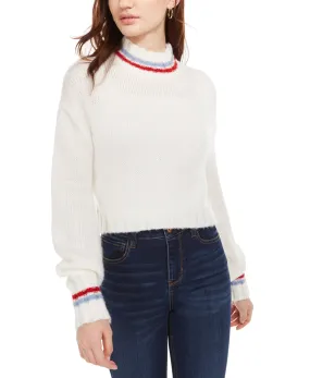 Juniors' Turtleneck Cropped Sweater