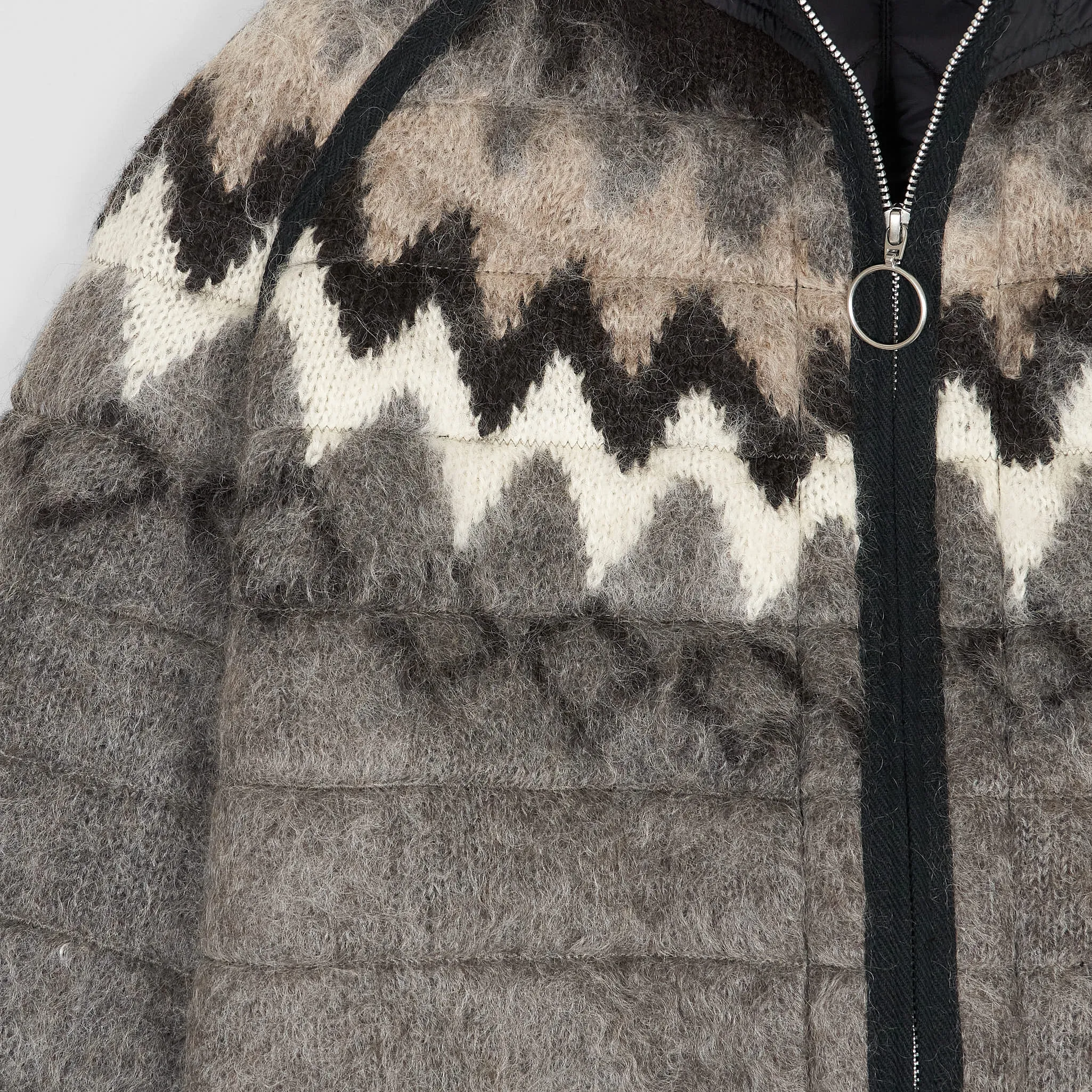 Junya Watanabe Man Native/Quilt Full-Zip Hooded Overshirt Jacket